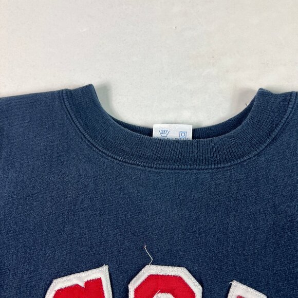 VTG Champion Reverse Weave Wisconsin Badger Sweatshirt Extra Large Blue Crewneck - Picture 7 of 14